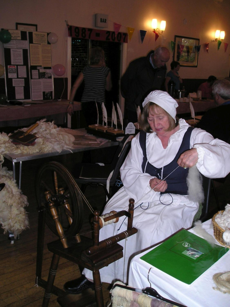 Spinning a yarn at the R.H.S 20th Anniversary event 
01-Ramsbottom Heritage Society-01-RHS Activities-017-2007 20th Annivresary in Civic Hall
Keywords: 2007