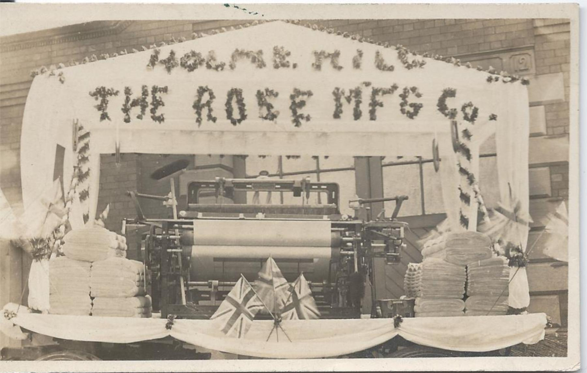 Holme Mill (The Rose Manufacturing Company) postcard - postcard for celebration catalogued at Bury Archives as RHS/21/2/1/89 
to be catalogued
Keywords: 0