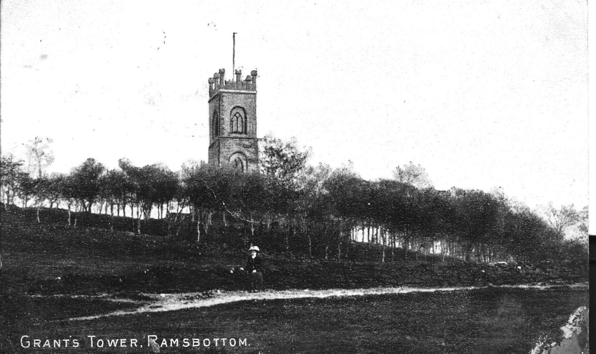 Grant's TowerPostcard with lady walking on  tree lined pathway  and tower in background  - catalogued at Bury Archives as RHS/21/17/3/7
08- History-01-Monuments-001-Grant's Tower
Keywords: 0