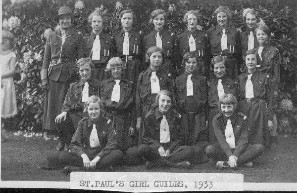 1933 St Pauls Girl Guides.  Hilda Rostron, Lieutenant .. possibly started it in 1928. Now digitized
06-Religion-02-Church Activities-001-Church of England  - St. Paul, Bridge Street, Ramsbottom
Keywords: 1985