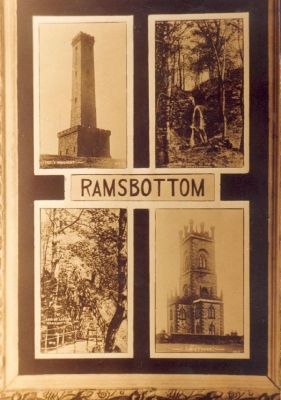 Ramsbottom postcard, showing Peel Tower, Grants Tower, JacobsLadder, a waterfall at Nuttall
08- History-01-Monuments-002-Peel Tower
Keywords: 1945