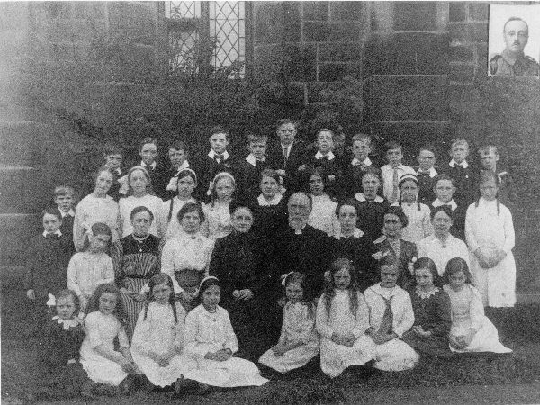 Simmonds family. Rev. D.E.M. Simmonds, Vicar St Andrews 1906/21, taken early 1900s.  c: with Young Peoples Union [see card far details]
06-Religion-01-Church Buildings-002-Church of England  -  St. Andrew, Bolton Street, Ramsbottom
Keywords: 0