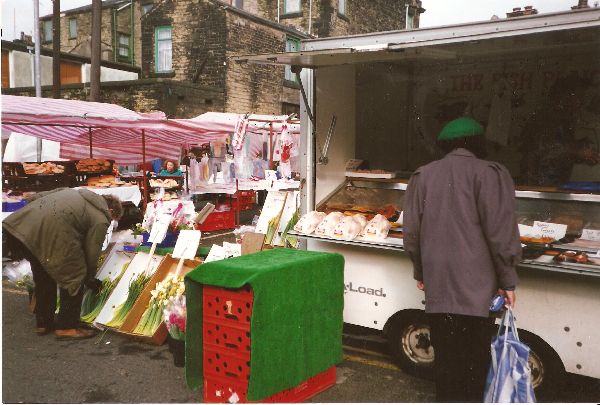 Ramsbottom Market 1990-4 stalls. See also Photo Comp books 
14-Leisure-04-Events-006-Markets
Keywords: 0