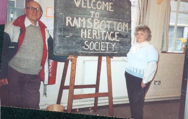 Fred Entwistle & Betty Howarth at RHS Centre early 1990's Members of Ramsbottom Heritage Society. Fred died in 1995 
01-Ramsbottom Heritage Society-01-RHS Activities-017-Heritage Centre
Keywords: 0