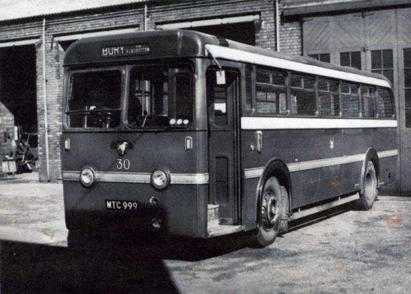 Fleet No: 30- Registration No: MTC 999 - Chassis: Leyland PSU1/13 - Chassis No: 520269 - Body:Leyland - Seating: B44F - Introduced:  B44F - Withdrawn: 1952 - Location: Ramsbottom Bus Depot - Comments: 1966 Other Info: Ref. A5
16-Transport-02-Trams and Buses-000-General
Keywords: 0