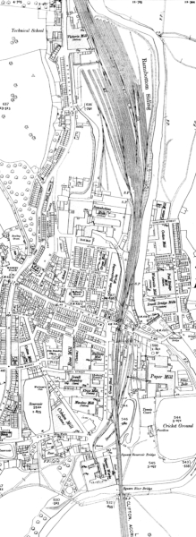 Extract from 1908 OS Map showing extents of sidings north of Bridge Street
16-Transport-03-Trains and Railways-000-General
Keywords: 1908
