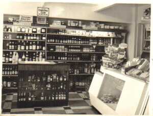Interior of G &. N Carr Ltd off-licence and General store, Bolton Road West: window seen in photo no. 101.  C.1958  Endorsement  'Not shown' 
17-Buildings and the Urban Environment-05-Street Scenes-002-Bolton Road West
Keywords: 0