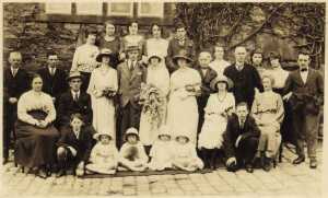 Stanley and my wedding group outisde my home Hey House 1922 
to be catalogued
Keywords: 1945