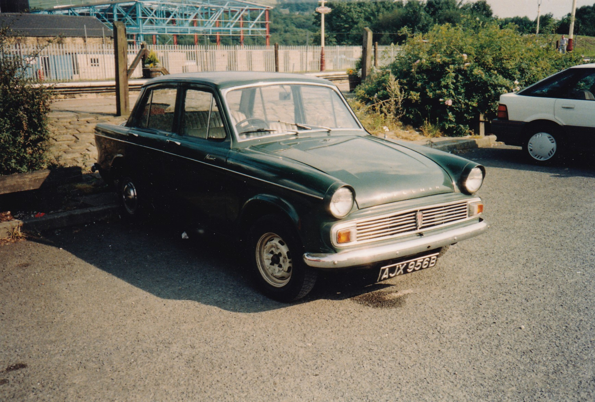 Car Park Railway Bottom Paper Mill in back ground Hillman Minx 
to be catalogued
Keywords: 1980