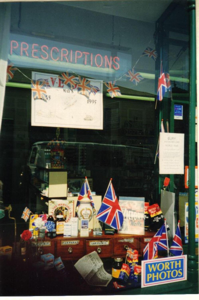 Crawshaw's Chemist - 50th Anniversary of V.E day 
17-Buildings and the Urban Environment-05-Street Scenes-031 Bolton Street
Keywords: 1995