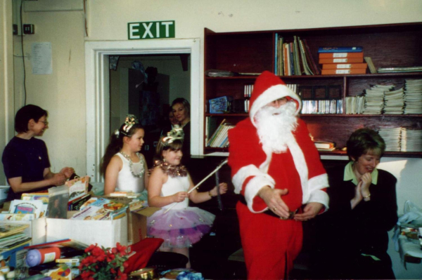 Arrival of Father Christmas at Edenfield Parish Church Christmas Fair
06-Religion-02-Church Activities-004-Church of England -  Edenfield Parish Church
Keywords: 1998