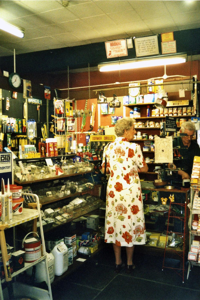 Last customer at Nuttall's ironmongers 
17-Buildings and the Urban Environment-05-Street Scenes-019-Nuttall area
Keywords: 1999