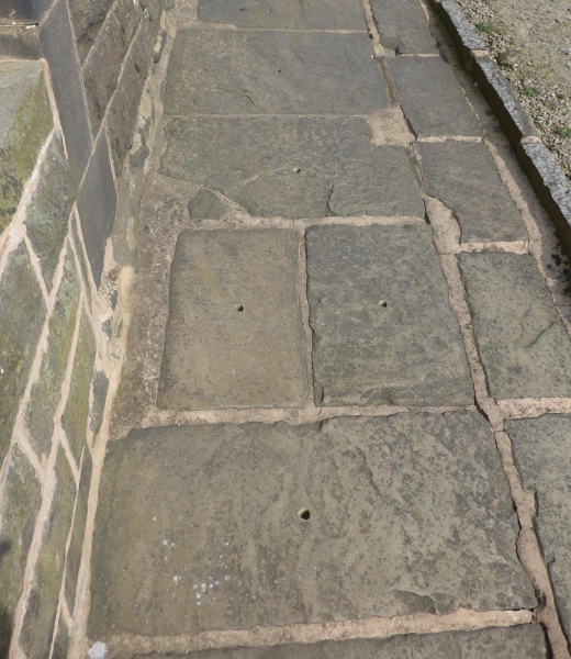 Paving stones by No 102 Market Street, Edenfield drilled to deter thieves - 8 April
17-Buildings and the Urban Environment-05-Street Scenes-011-Edenfield
Keywords: 2015