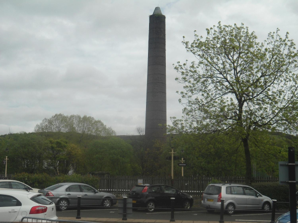 Paper Mill chimney from St Andrew's Church
06-Religion-01-Church Buildings-002-Church of England  -  St. Andrew, Bolton Street, Ramsbottom
Keywords: 2015