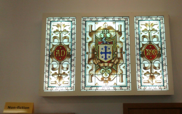 Stained glass window from the Cottage Hospital now on display in Ramsbottom Library
06-Religion-01-Church Buildings-001-Church of England  - St. Paul, Bridge Street, Ramsbottom
Keywords: 2015