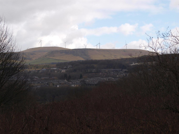 Wind turbines and view of Ramsbottom taken from St Andrews Church 
to be catalogued
Keywords: 2015