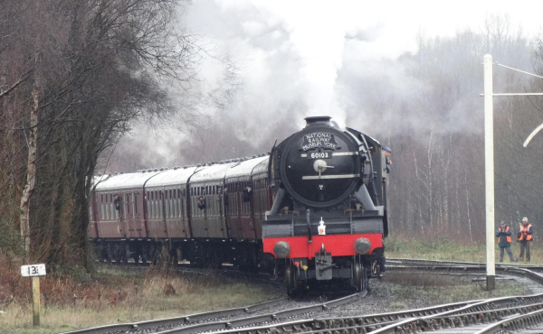 Testing of the refurbished Flying Scotsman - arriving at Ramsbottom from Rawtenstall 
to be catalogued
Keywords: 2016