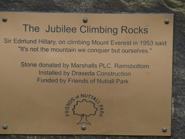 Plaque for the Jubilee Climbing Rock 
to be catalogued
Keywords: 2016