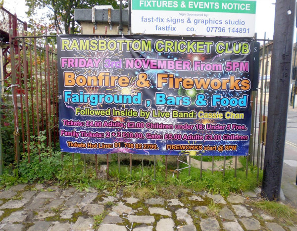 Banner advertising Bonfire & Firework display at Ramsbottom Cricket Club
14-Leisure-02-Sport and Games-006-Cricket
Keywords: 2017