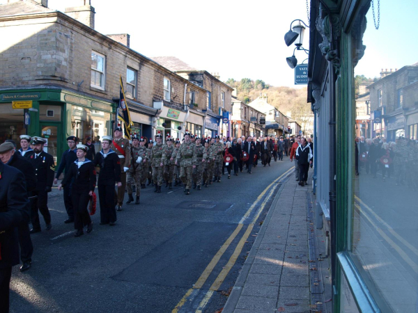 Rememberance Sunday 10-11-2019 Ramsbottom Royal British Legion - -  Parade marching down Bridge Street 
15-War-03-War Memorials-001-St Paul's Gardens and Remembrance Sunday
Keywords: 2019