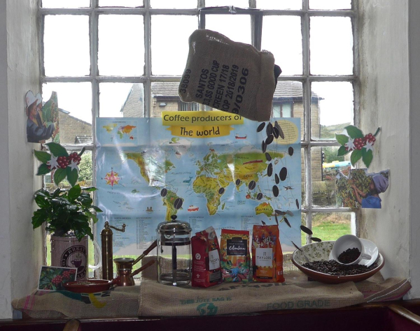 Windows at Edenfield Parish Church? showing Food from the World during? the Rossendale Art Trail
06-Religion-01-Church Buildings-004-Church of England -  Edenfield Parish Church
Keywords: 2019