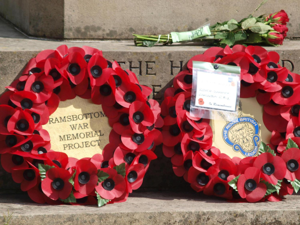 Wreaths on Ramsbottom Cenotaph (covid 19) for VJ Day 
15-War-03-War Memorials-001-St Paul's Gardens and Remembrance Sunday
Keywords: 2020