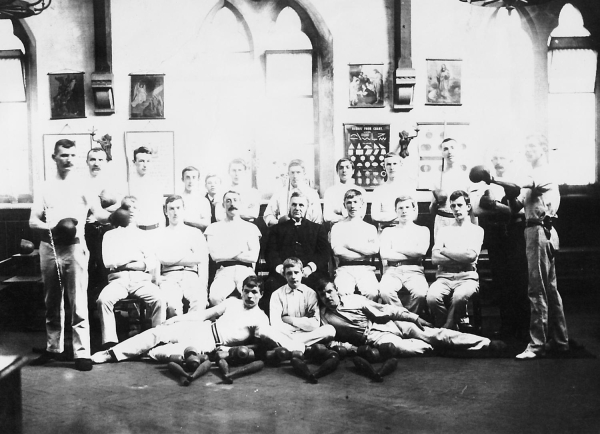 Rev W.H.Corbould, vicar of St.Pauls with Athletic Club 1891 He was vicar of Ramsbottom from 1871-1893 (his death).More info on back of photo.
06-Religion-02-Church Activities-001-Church of England  - St. Paul, Bridge Street, Ramsbottom
Keywords: 1945