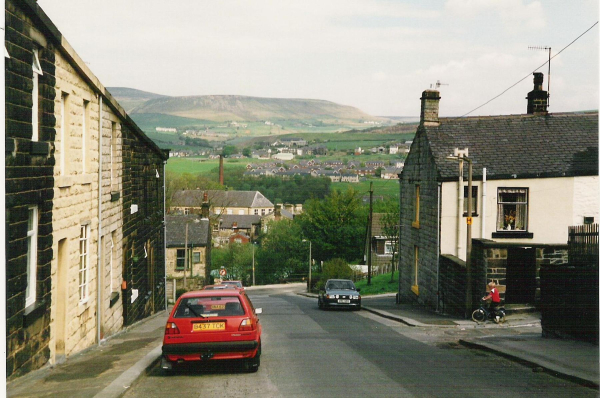 View east in Rostron St , Ramsbottom 
17-Buildings and the Urban Environment-05-Street Scenes-005-Callender to Albert Street
Keywords: 1987