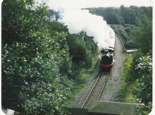 Steam train entering tunnel  at Summerseat, October 
17-Buildings and the Urban Environment-05-Street Scenes-028-Summerseat Area
Keywords: 1987