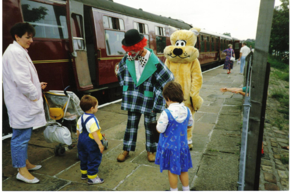 Clown on Ramsbottom station 
16-Transport-03-Trains and Railways-000-General
Keywords: 1989