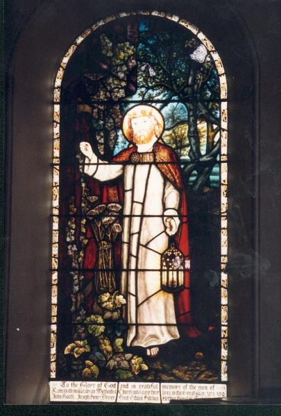 Stained Glass Window - Christchurch
06-Religion-01-Church Buildings-014-Christ Church Baptist Methodist, Great Eaves Road, Ramsbottom
Keywords: 1998