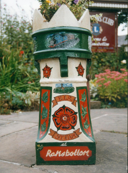 Decorated Chimney - Ramsbottom Station 
16-Transport-03-Trains and Railways-000-General
Keywords: 1996