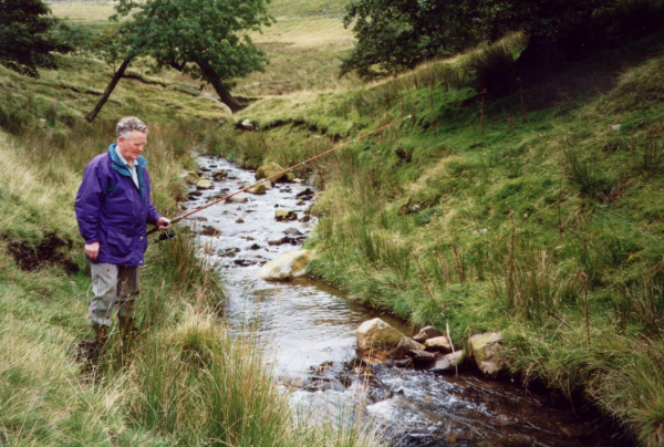 George Waller fishing in Dearden Brook up the plunge 
to be catalogued
Keywords: 1998