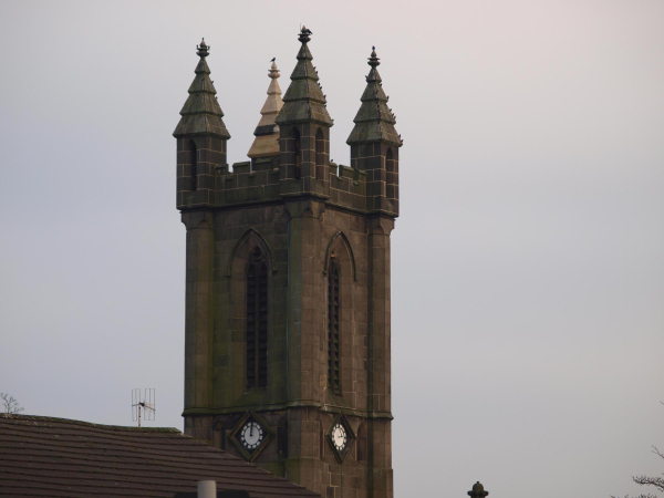 St Andrew's Church Tower with new Pinnacle in place 
06-Religion-01-Church Buildings-002-Church of England  -  St. Andrew, Bolton Street, Ramsbottom
Keywords: 2014
