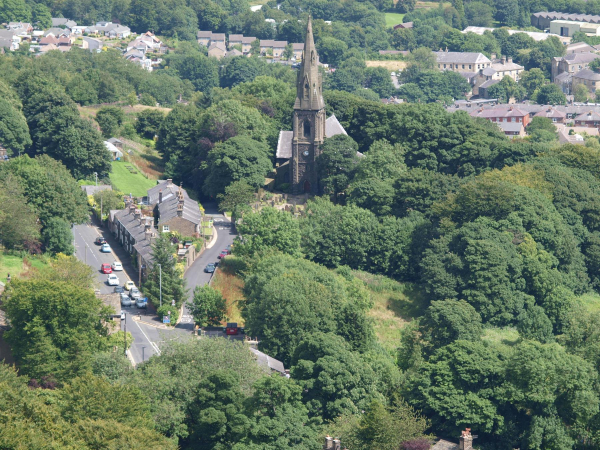 Holcombe Church form top of Peel Tower
06-Religion-01-Church Buildings-003-Church of England -  Emmanuel, Holcombe
Keywords: 2015