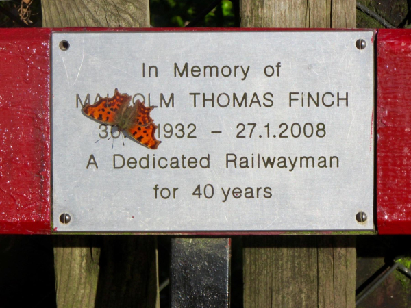 memorial plaque at Summerseat Station had a visit from a Butterfly 
17-Buildings and the Urban Environment-05-Street Scenes-028-Summerseat Area
Keywords: 2016