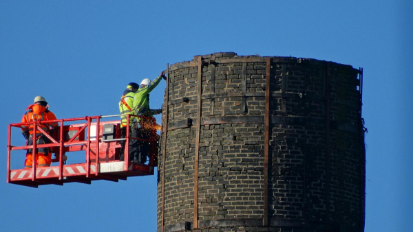 Mondi Chimney being reduced in size 
02-Industry-01-Mills-010-Ramsbottom Paper Mill,Peel Bridge,Ramsbottom
Keywords: 2016