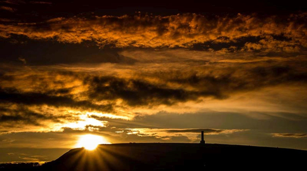 Sunset over Holcombe Hill Seen From Summerseat 
18-Agriculture and the Natural Environment-03-Topography and Landscapes-001-Holcombe Hill
Keywords: 2017