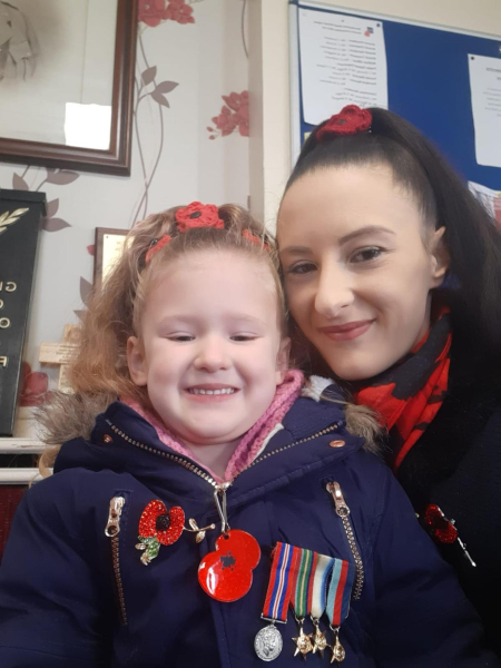 Rememberance Sunday 10-11-2019 Ramsbottom Royal British Legion - -  Daughter (Amelia) & Mum (Holly) ready for the Parade 
15-War-03-War Memorials-001-St Paul's Gardens and Remembrance Sunday
Keywords: 2019