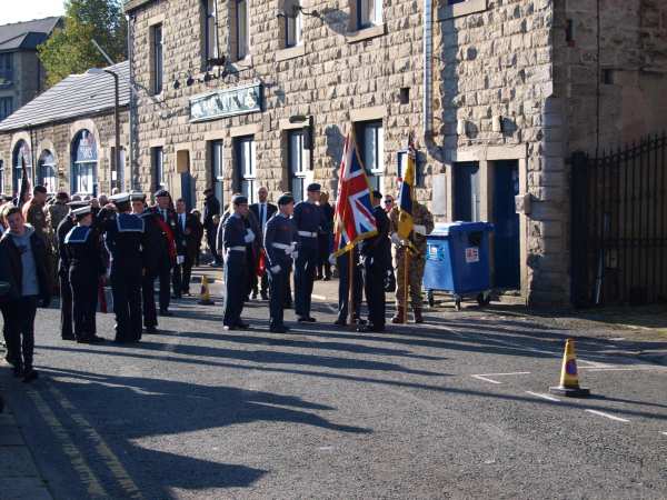 Rememberance Sunday 10-11-2019 Ramsbottom Royal British Legion - -  Parade gathering out side Royal British Legion 
15-War-03-War Memorials-001-St Paul's Gardens and Remembrance Sunday
Keywords: 2019