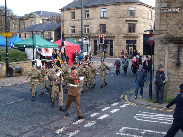 Rememberance Sunday 10-11-2019 Ramsbottom Royal British Legion - -  Parade returning to Ramsbottom Royal British Legion 
15-War-03-War Memorials-001-St Paul's Gardens and Remembrance Sunday
Keywords: 2019