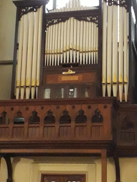 Organ inside St Joseph Church 
06-Religion-01-Church Buildings-019-St. Joseph Roman Catholic Church, Bolton Street, Ramsbottom 
Keywords: 2019