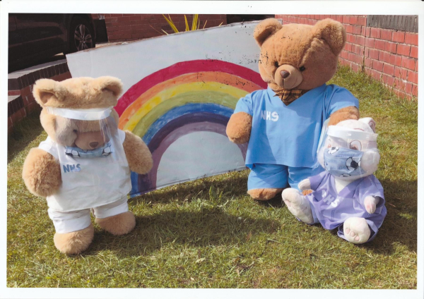NHS Teddy Bears Teddy Bears wearing PPE and Masks - Bears were in a garden on Nuttall Lane throughout lockdown
17-Buildings and the Urban Environment-05-Street Scenes-019-Nuttall area
Keywords: 2020