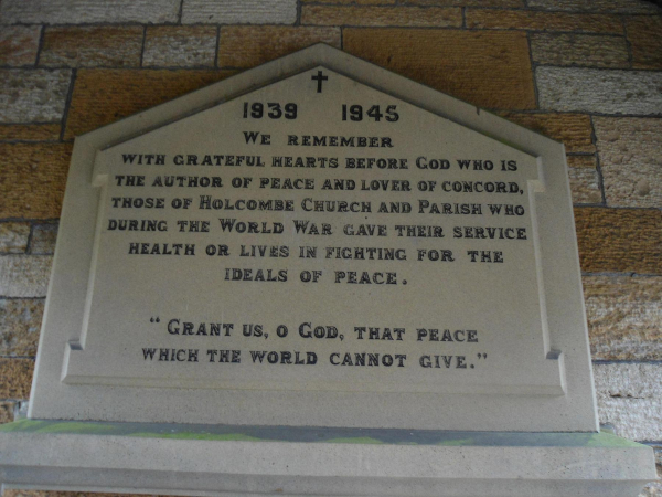 Memorial Plaque inside the Lynch Gate WW2 
06-Religion-02-Church Activities-003-Church of England -  Emmanuel, Holcombe
Keywords: 2020
