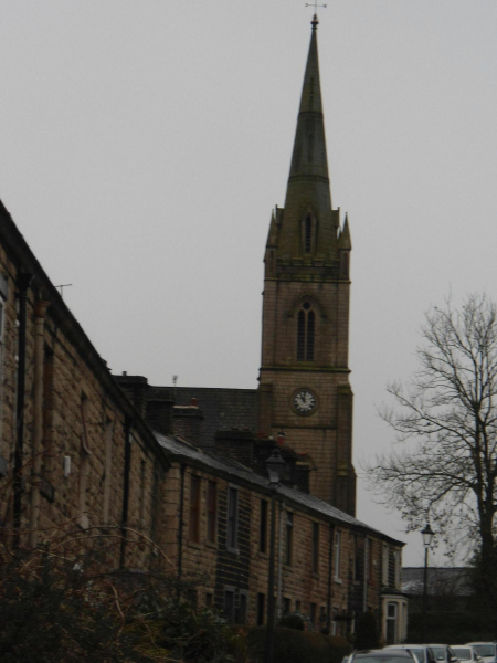 Looking up Crow Lane towards St Paul's Church 
06-Religion-01-Church Buildings-001-Church of England  - St. Paul, Bridge Street, Ramsbottom
Keywords: 2021