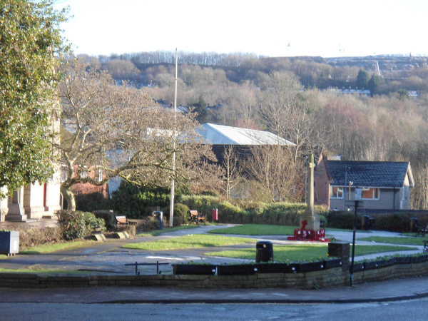 St Paul's gardens before the change for the new plinths 
06-Religion-01-Church Buildings-001-Church of England  - St. Paul, Bridge Street, Ramsbottom
Keywords: 2021