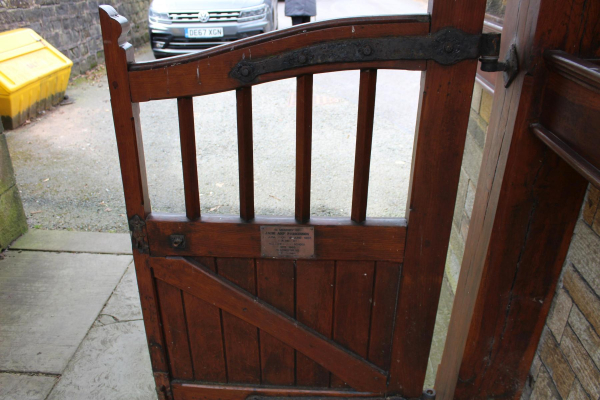 Inscription on Lynch Gate Holcombe Church 
06-Religion-01-Church Buildings-003-Church of England -  Emmanuel, Holcombe
Keywords: 2022