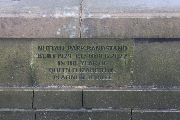 Plaque on Band Stand 
14-Leisure-01-Parks and Gardens-002-Nuttall Park Bandstand
Keywords: 2023