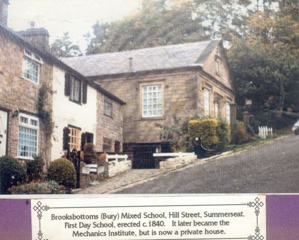 Summerseat Methodist School:5 items -school, plaques etc Schools in 1900,1963-92,plaques to J.Rogerson and Mary Hamar Hoyle now in school, tomb of J.R.Kay .school 1899=+
05 - Education - 01 - Primary Schools
Keywords: Bury-Archive