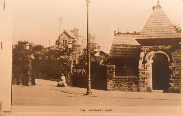 Bury district 6 photos [The Infirmary, Bottoms Hall Tott Memorial <?Affetside)20f Bury Tech, Sir R Peel birthplace 
08 - History - 01 - Monuments
Keywords: Bury-Archive